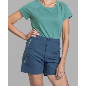 Gnara Go There Shorts Women's 6 Crested Butte Slate Blue Nylon Outdoor Hiking